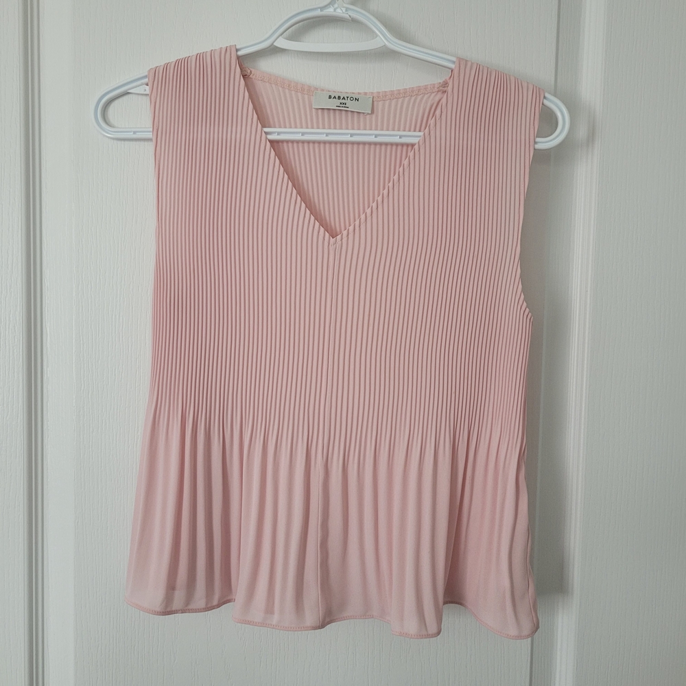 Babaton Blush Pink Pleated Tank Top